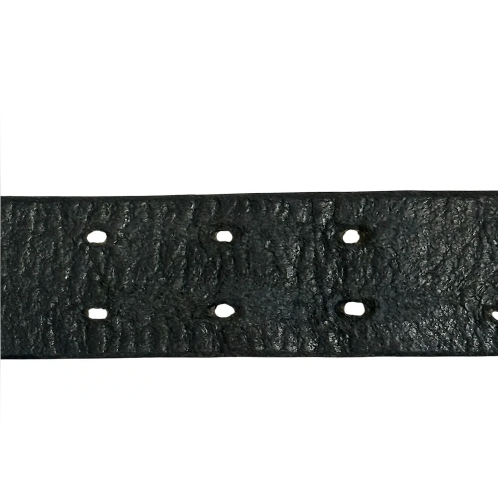Hanks The Legend 56 Black Leather Double Prong Roller Buckle Wide Belt USA Made